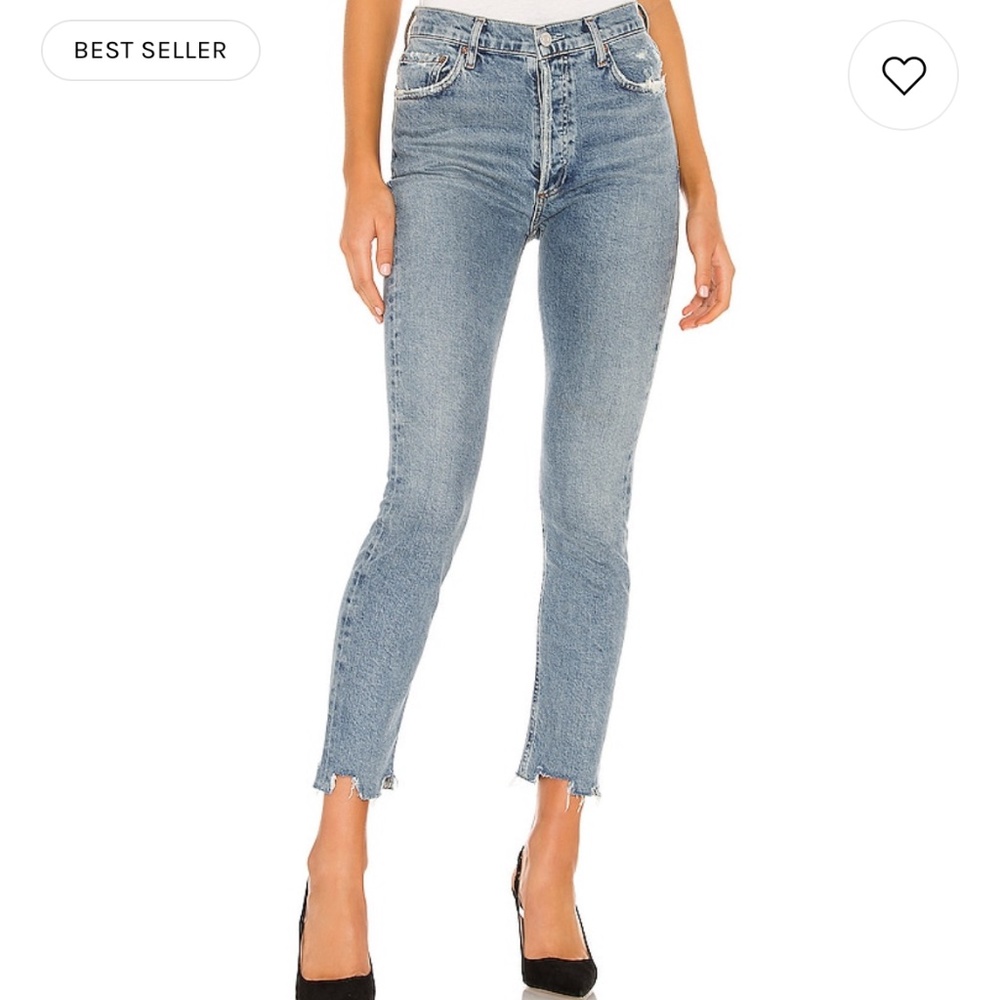 Agolde nico high rise slim in rooted